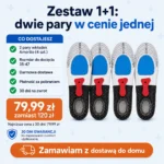 Amortio - Amortyzujące Wkładki na Ostrogi Piętowe, Bóle Stóp i Płaskostopie 1+1 (2 Pary)